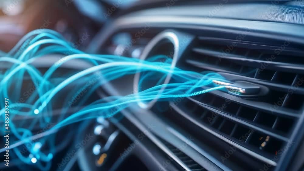 Cold air from car air conditioner