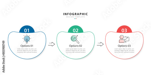 Infographic 3 Step timeline journey, calendar Flat simple infographics design template. presentation graph. Business concept with 3 options, vector illustration.