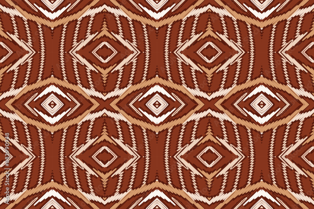 Ethnic abstract ikat art. Seamless pattern in tribal, folk embroidery, and Mexican style. Aztec geometric art ornament print.Design for carpet, wallpaper