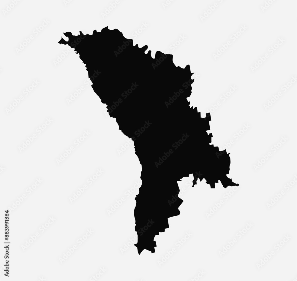 Map of  Moldova outline silhouette graphic element Illustration template design
