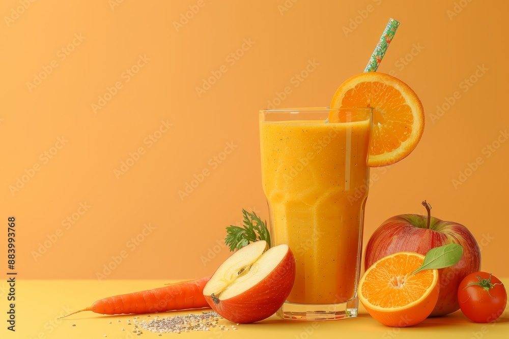 Fresh Carrot Smoothie with Fruits Fresh Carrot Smoothie with Fruits