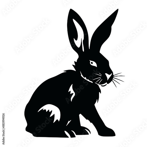 black rabbit silhouette