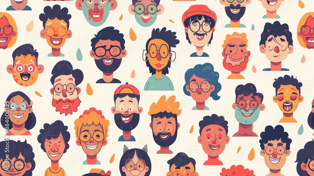 Diverse Group of People with Unique Styles and Quirky Expressions Diverse Group of People with Unique Styles and Quirky Expressions