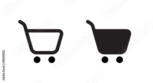Shopping cart, trolley icon isolated on white background. Product checkout concept