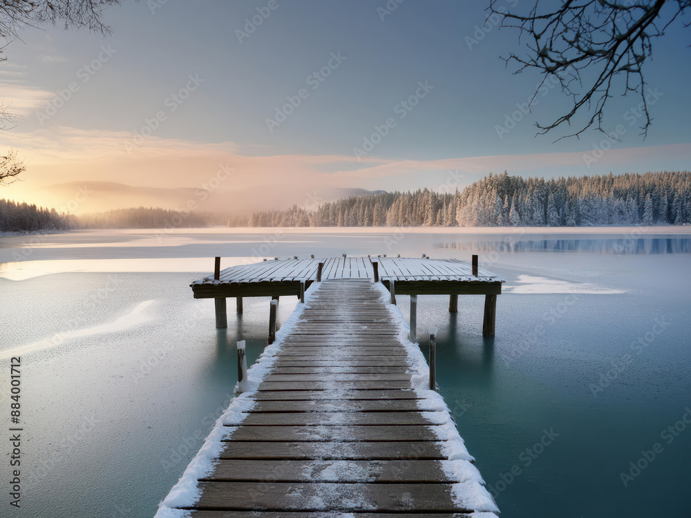 Fototapeta premium Jetty over a lake