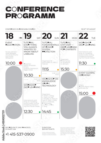 Conference Event Calendar Poster Template