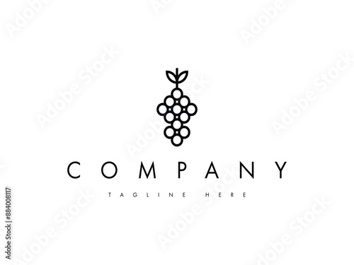 creative abstract grape fruit logo design