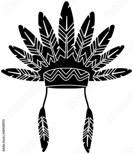 indian illustration ethnic silhouette ornament logo traditional icon american outline native ornament aztec mexican tent  tribal tribal america culture shape culture clothing heritage for vector