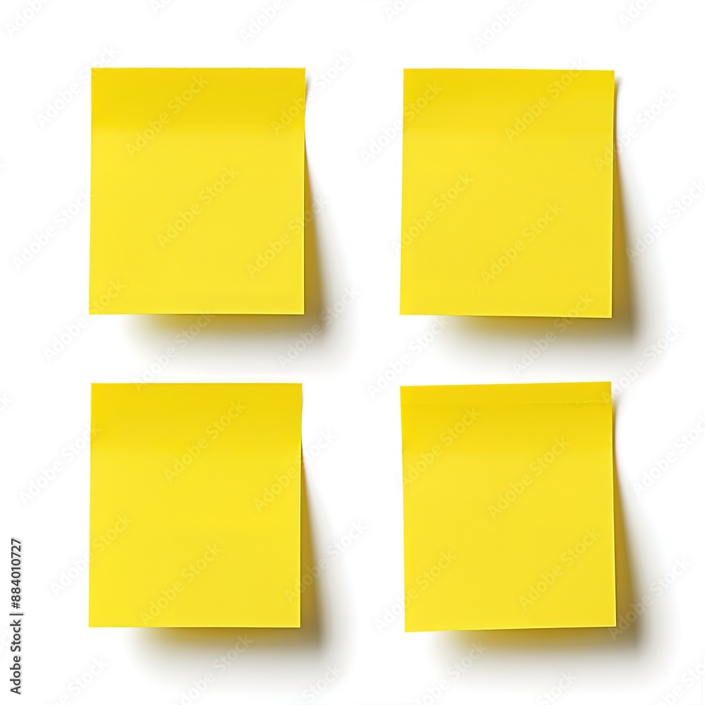 The best yellow sticky notes are stuck neatly on the white wall The best yellow sticky notes are stuck neatly on the white wall