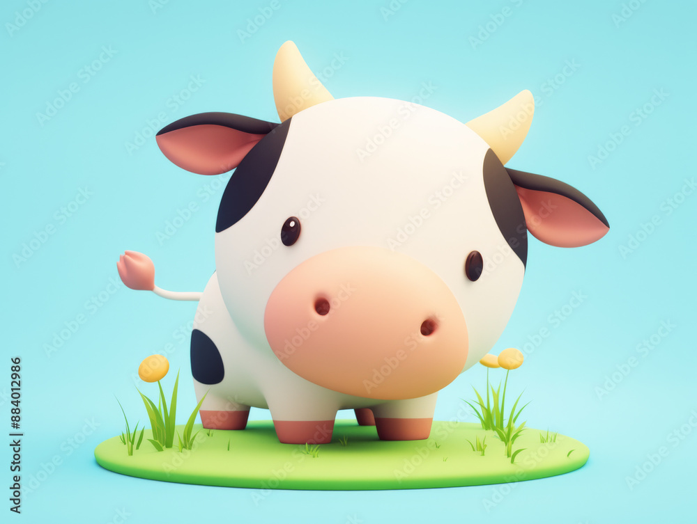 Cartoon style 3D model cow Cartoon style 3D model cow