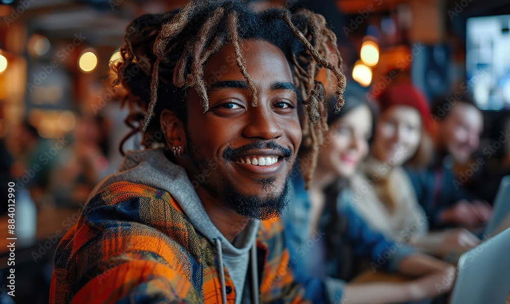 Young people, part of a creative millennial streamer group, share viral videos online and have fun broadcasting live on social media platforms, showcasing new generation trends. Young people, part of a creative millennial streamer group, share viral videos online and have fun broadcasting live on social media platforms, showcasing new generation trends.