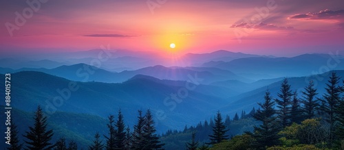 Smoky Mountains Sunset Panorama