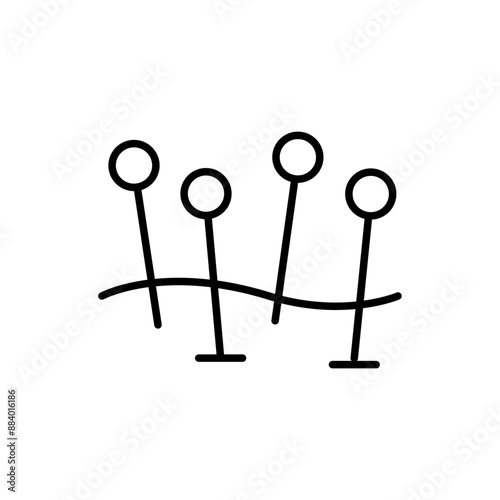 Acupuncture outline icons, minimalist vector illustration ,simple transparent graphic element .Isolated on white background