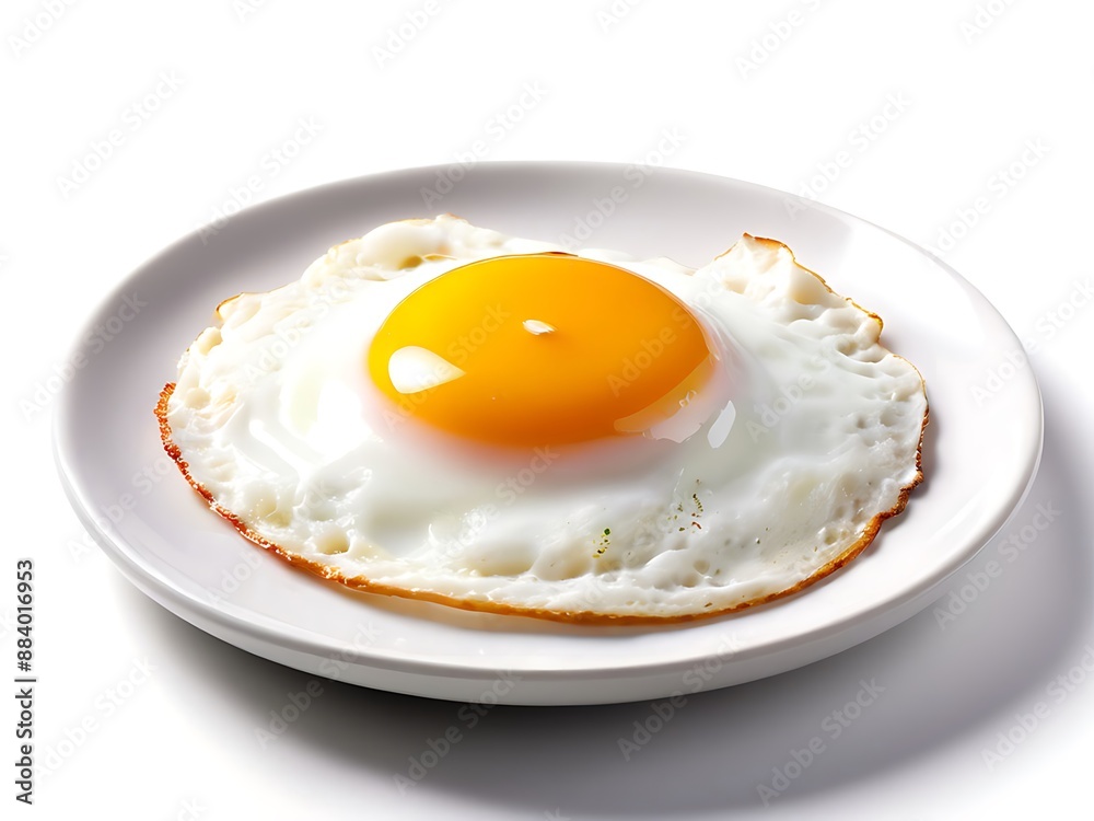 A Perfectly Fried Egg on a White Plate A Perfectly Fried Egg on a White Plate