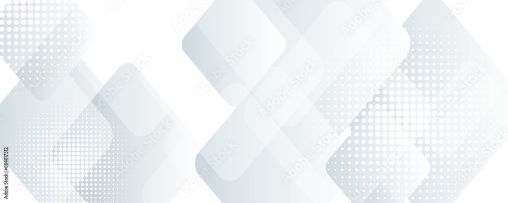 Abstract banner web template design background white and gray squares layered with halftone Abstract banner web template design background white and gray squares layered with halftone