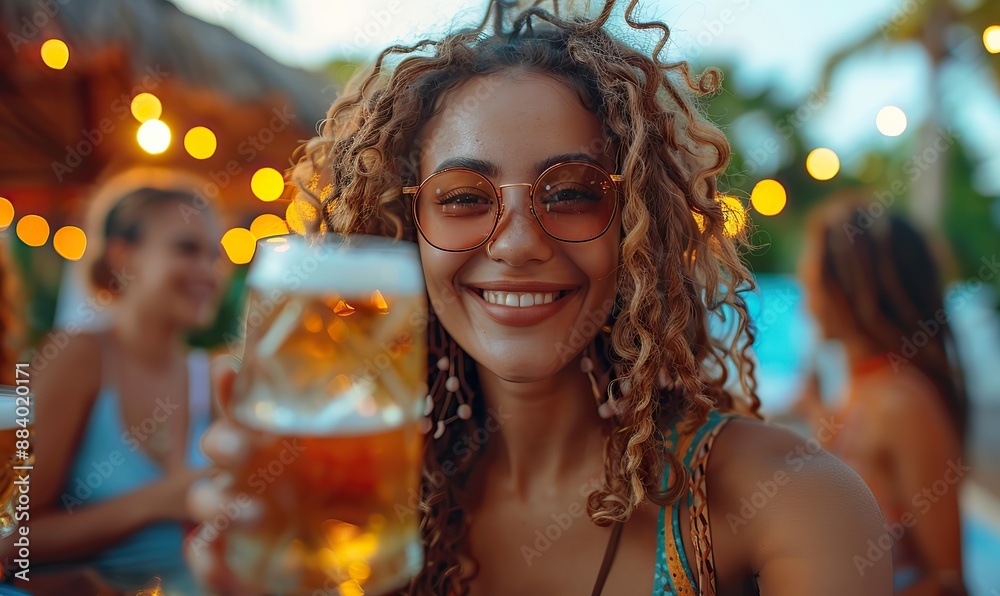 A diverse group of young people, including multiethnic friends, enjoy a summer party on a rooftop, toasting with beer and socializing at a restaurant balcony. A diverse group of young people, including multiethnic friends, enjoy a summer party on a rooftop, toasting with beer and socializing at a restaurant balcony.
