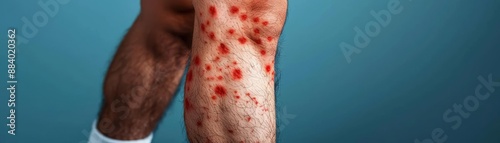 Drug Anaphylaxis patient lower leg rash detail skin reaction tissue photo