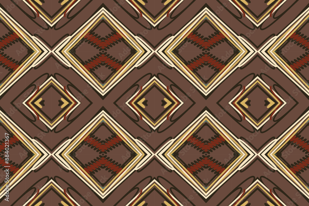 Ikat ethnic seamless pattern design. Aztec fabric carpet mandala ornaments textile decorations wallpaper. Tribal boho native Ikat ethnic seamless pattern design. Aztec fabric carpet mandala ornaments textile decorations wallpaper. Tribal boho native