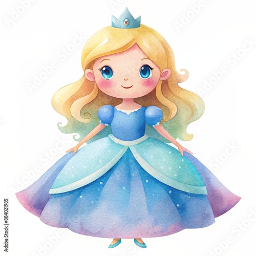 little princess in a blue dress