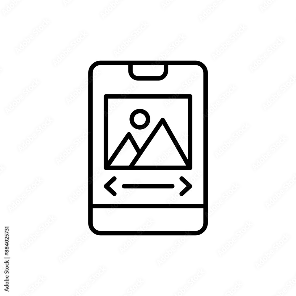 Mobile Photo album outline icons, minimalist vector illustration ,simple transparent graphic element .Isolated on white background Mobile Photo album outline icons, minimalist vector illustration ,simple transparent graphic element .Isolated on white background