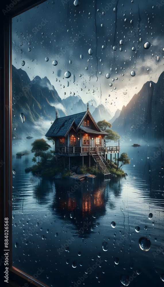 Fototapeta premium house at night