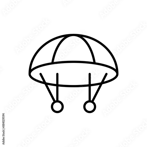 Parachute outline icons, minimalist vector illustration ,simple transparent graphic element .Isolated on white background