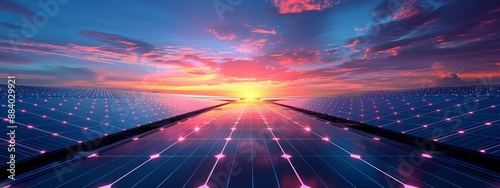 A solar panel array, depicting individual panels and the arrangement for optimal sun exposure. photo
