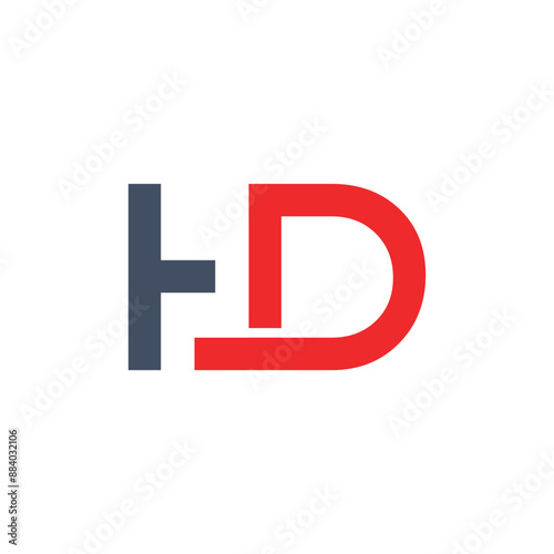 Abstract letter HD logo. This logo icon incorporate creative DH, CH letter