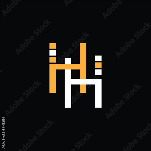 letter hh with heart logo icon design vector design template inspiration