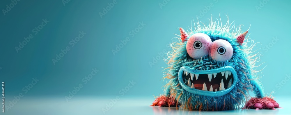 Adorable furry orange monster with big eyes and a wide, toothy grin. Adorable furry orange monster with big eyes and a wide, toothy grin.