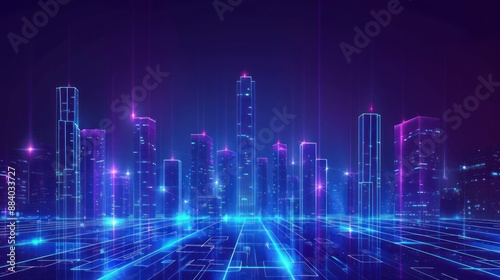 Neon Cityscape: A Futuristic Urban Landscape