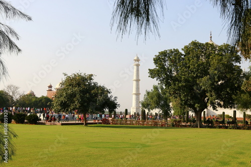 Taj Mahal India 02/20/2022. Taj Mahal. - mausoleum-mosque located in Agra, India, on the banks of the Jamna River photo