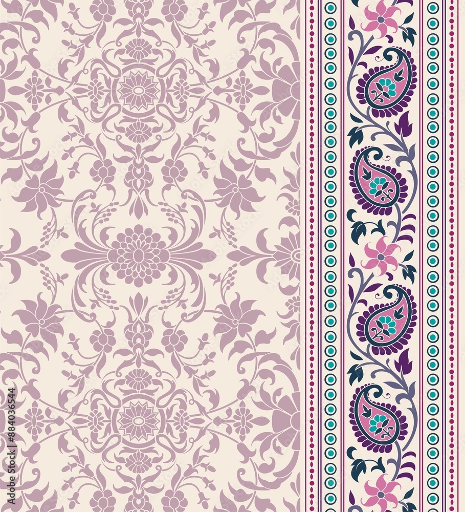 wedding card design, traditional paisley floral pattern , royal India wedding card design, traditional paisley floral pattern , royal India