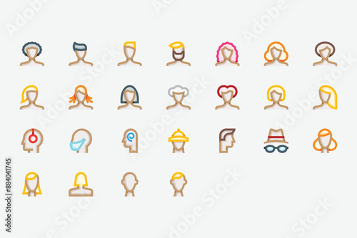 Human Avatar Persons Color Icons