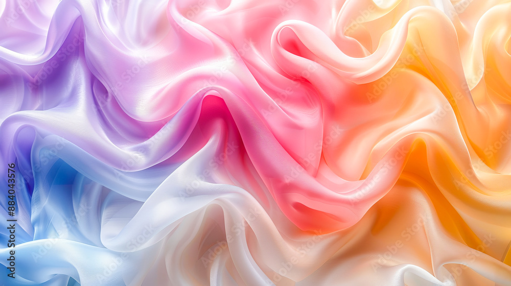 Obraz premium Pastel colored fabric forming abstract shapes background