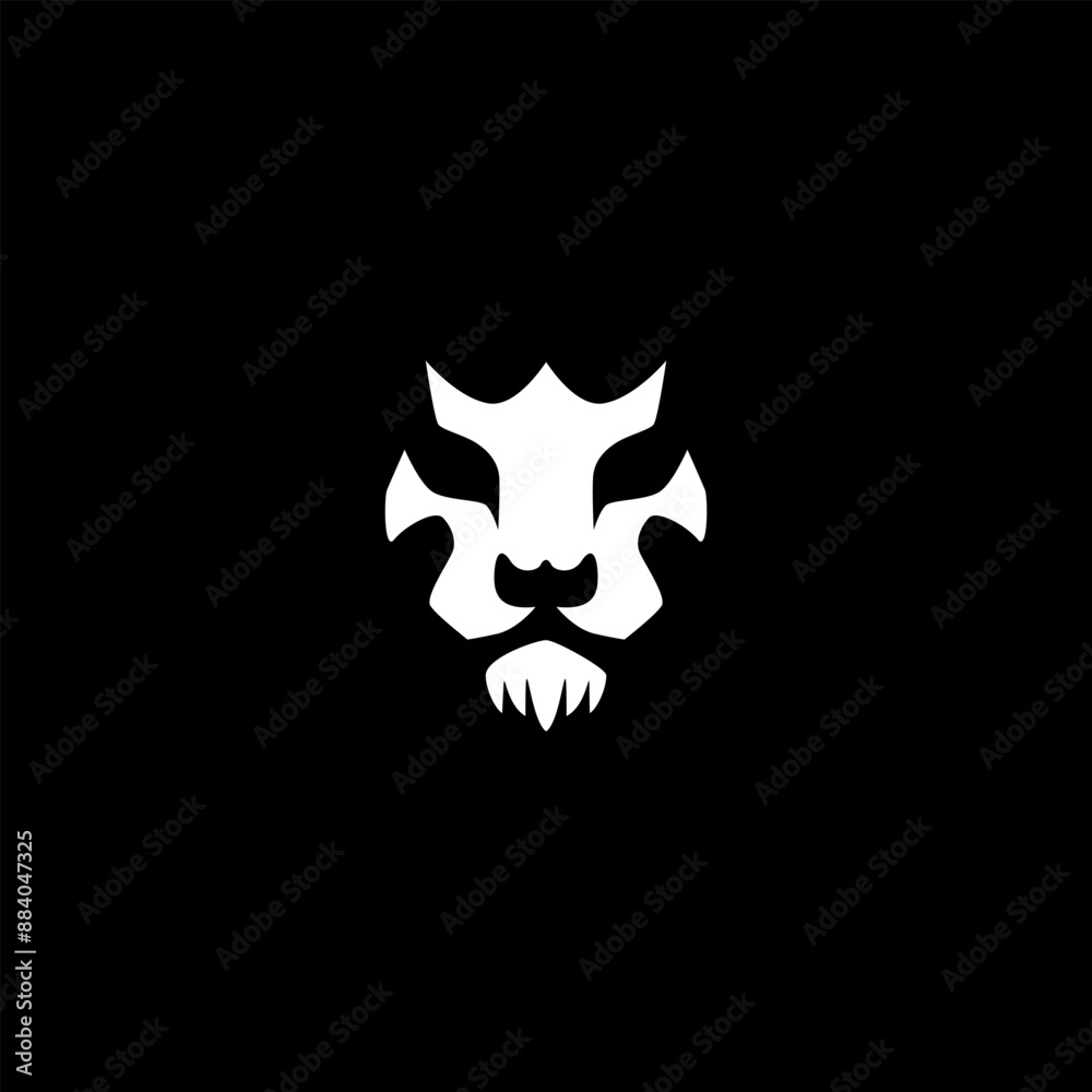 lion face icon, face in shadow lion skull lion face icon, face in shadow lion skull