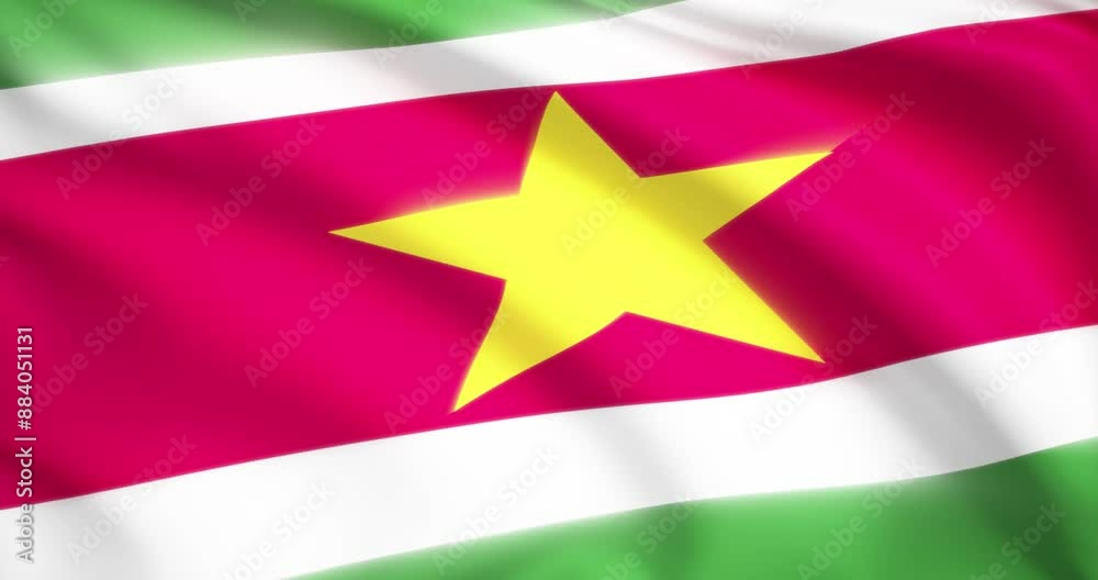 flag of Suriname. Suriname flag background. 4k 60FPS