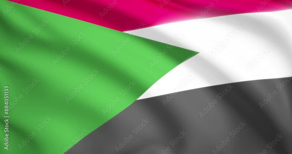 flag of Sudan. Sudan flag background. 4k 60FPS