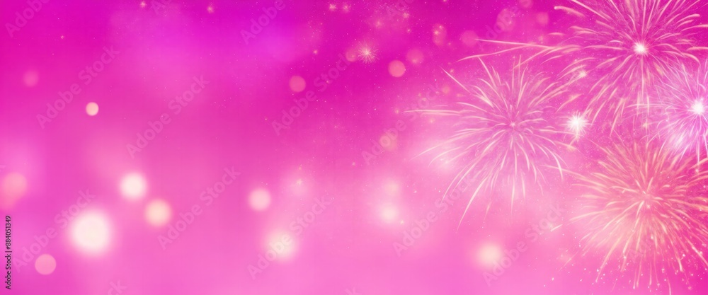 Abstract background Pink and gold fireworks and Bokeh Abstract background Pink and gold fireworks and Bokeh
