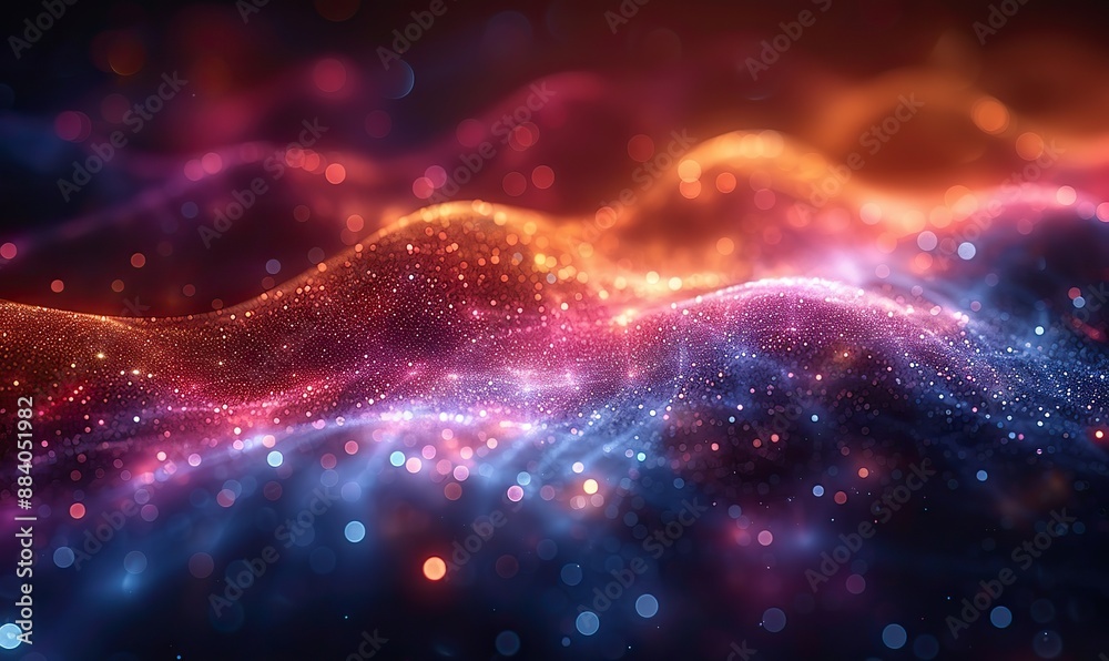 Abstract digital communication points to a technological background of a network connection structure with a color plexus effect. Abstract digital communication points to a technological background of a network connection structure with a color plexus effect.