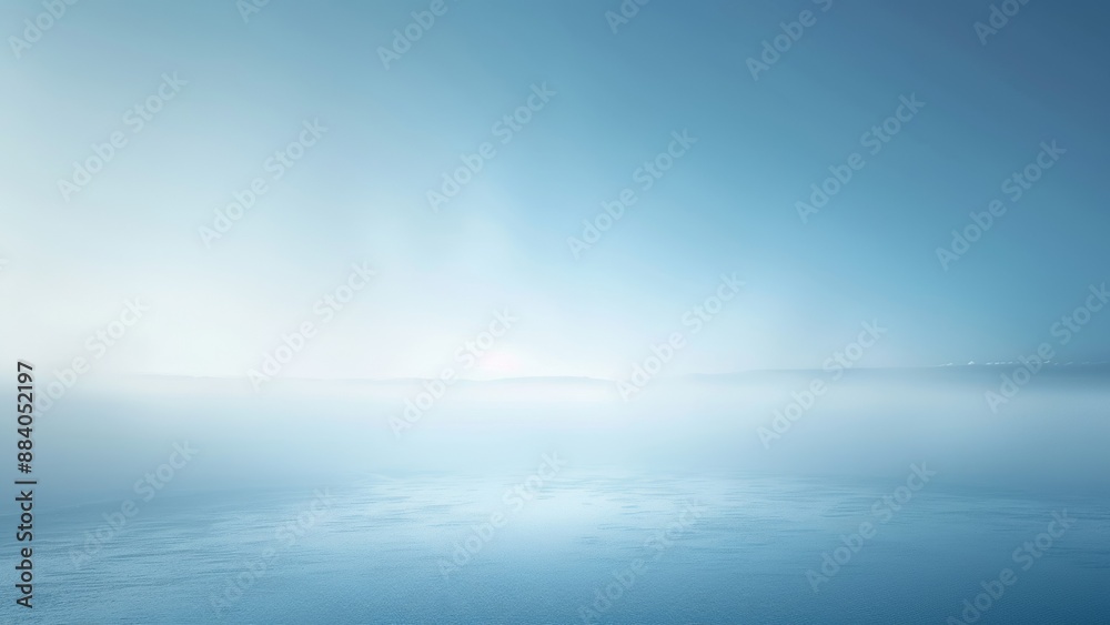 Obraz premium Winter landscape with fog on the lake. 3d render illustration.