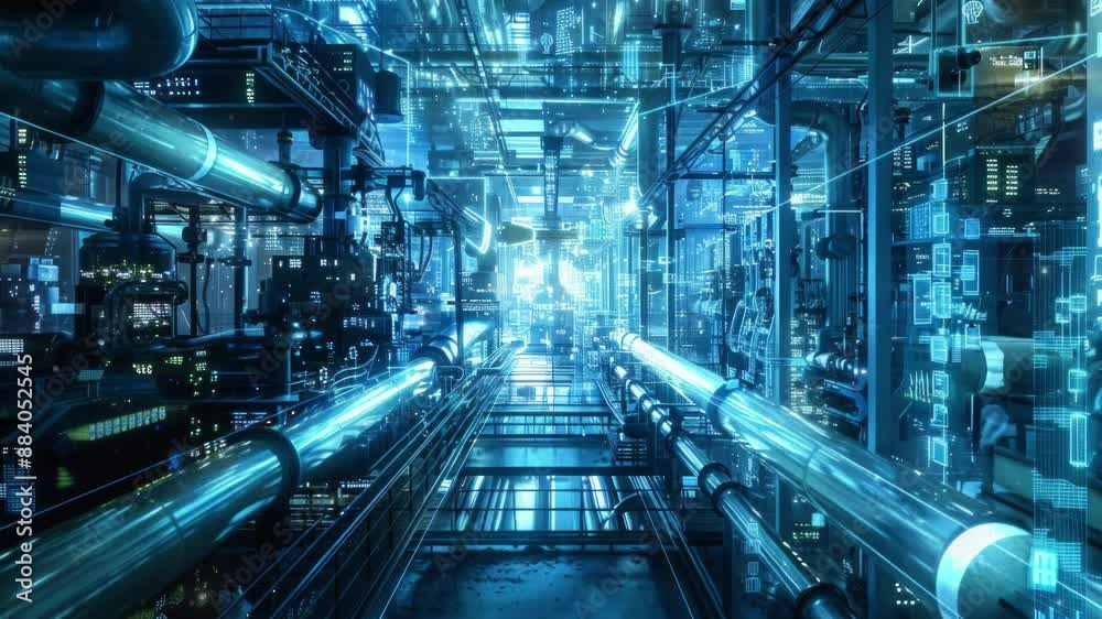 The Internet of Things IoT in manufacturing. Integration of connected devices to optimize production, maintenance, inventory, and other factory operations in the new era of Industry 4.0 