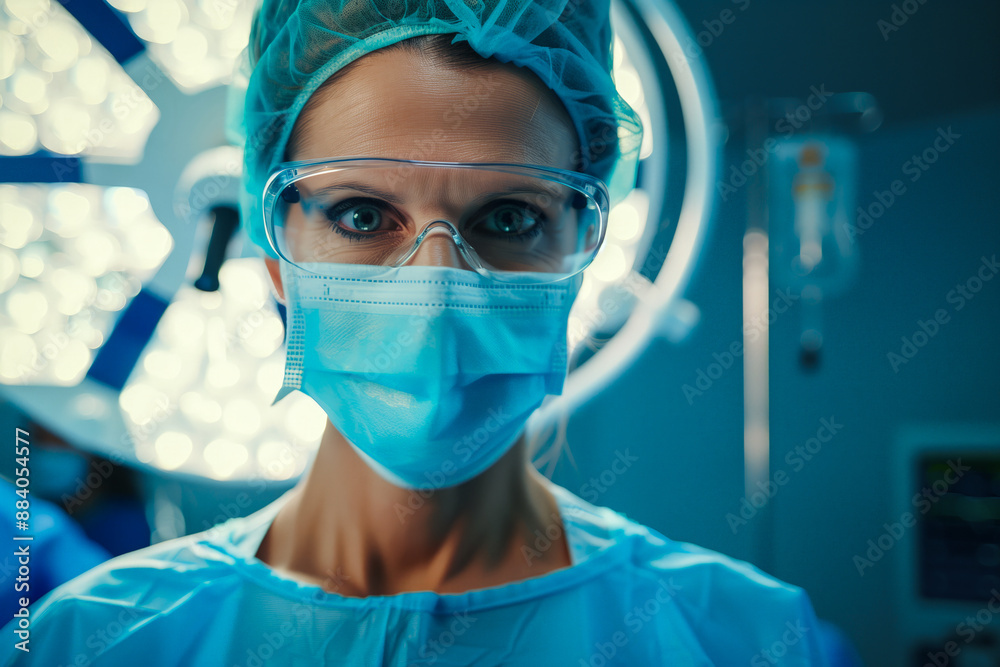 Female attractive doctor with face mask Female attractive doctor with face mask