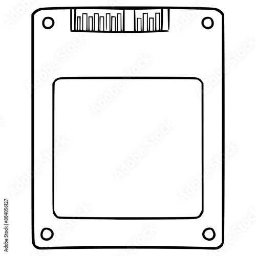 SSD illustration hand drawn outline vector