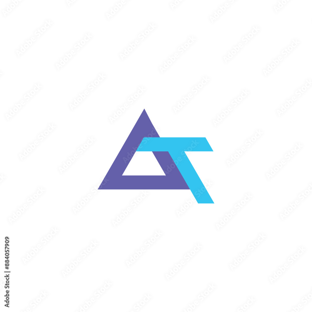 AT, TA triangle T Letter Monogram Logo. Suitable for Business sport, technology, fashion, digital And future creative Business