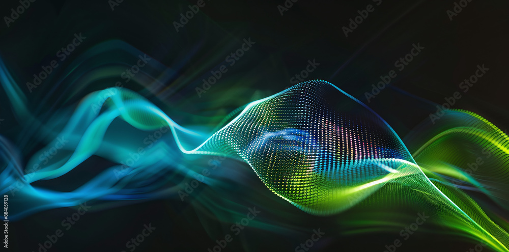 Colorful Abstract Digital Audio Sound Light Waves in Green and Blue
Colorful Abstract Digital Audio Sound Light Waves in Green and Blue
