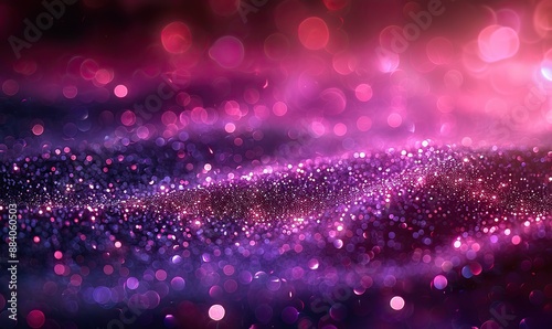 Purple glitter with a sparkle of lights and stars blurs the bokeh light into a purple tone.