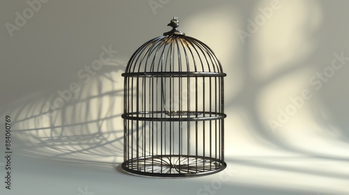 3D render of a bird cage seed guard