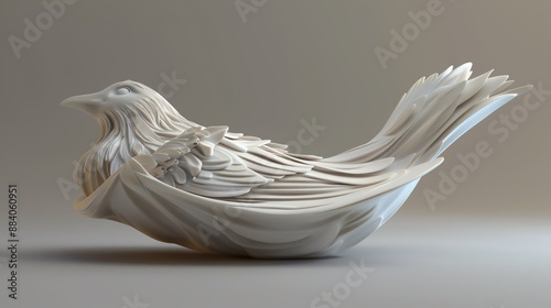 3D render of a bird cuttlebone