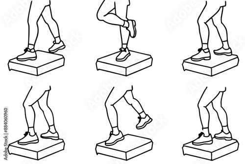 Aerobic Stepper Art Elegant Line Art Illustration Styles Trends